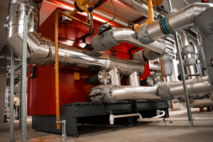 this is an image of generic heat system piping used by Energy Pr Agency Hot Tin Roof to illustrate a press release of their client, SSE as they announce their work in creating a heat network in Stoke-on-Trent.